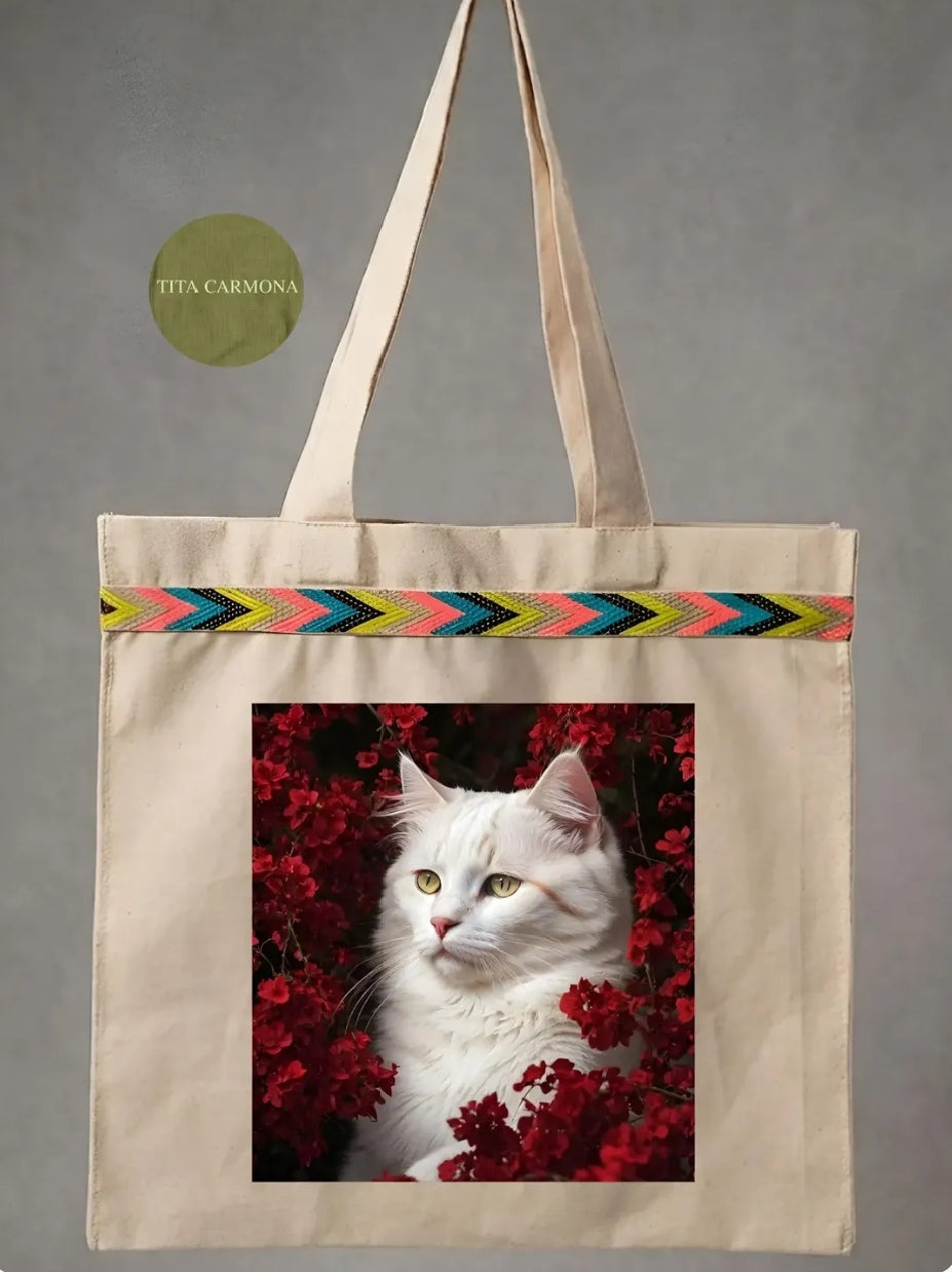 Tote Bag "GATO ROSAS" | Edición Limitada